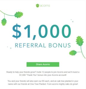 Acorns Referral Bonus May 2018