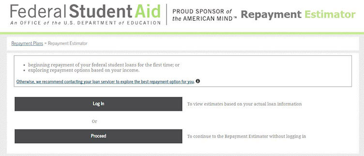 Federal Student Aid Repayment Estimator 1